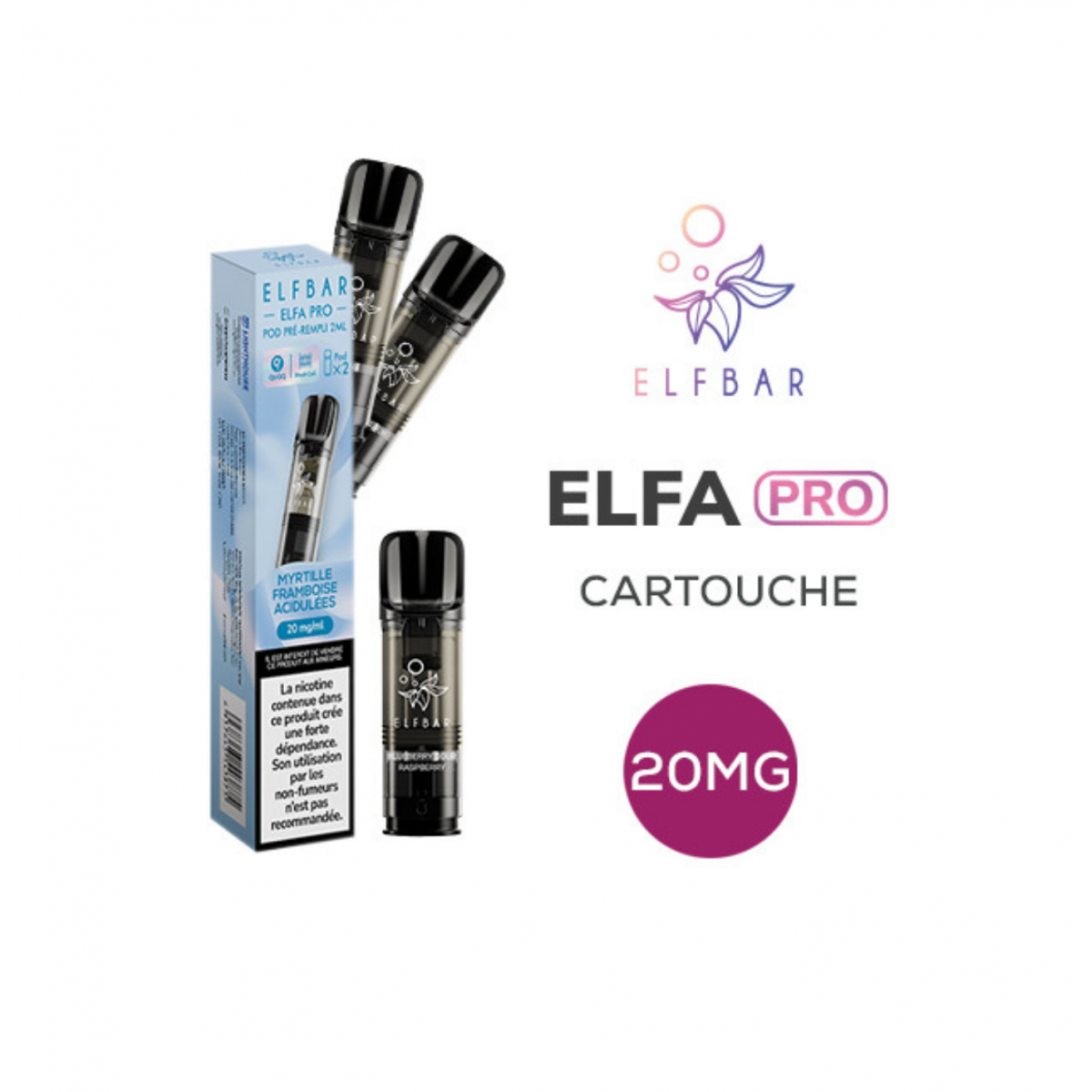 Pack de 2 Pods ELFA Pro 2ml 20mg ElfBar