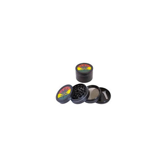 GRINDER NASS BLACK LEAF RASTA BLACK 40MM